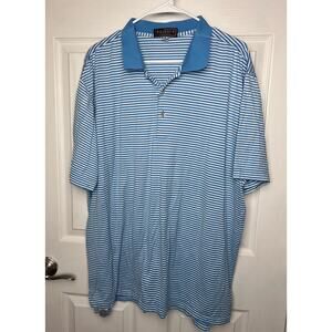 Reserve Patrick James Golf Polo Blue, White Striped Men's Size XXL